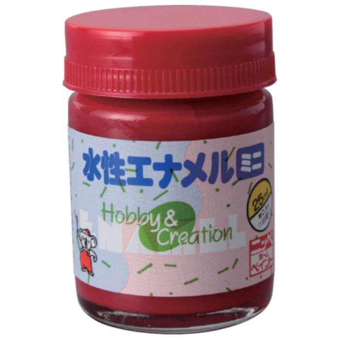 ニッぺ　水性エナメルミニ　25ml　レッド　HSB008-25