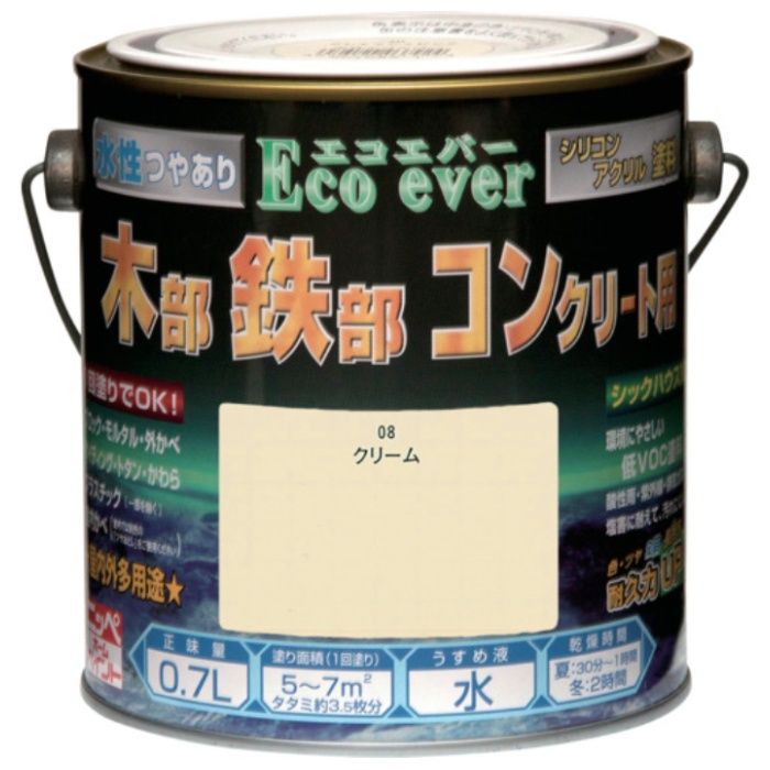 ニッぺ　水性エコエバー　0.7L　クリーム　HWX108-0.7