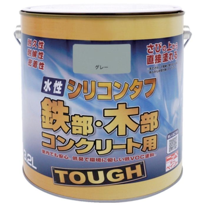 ニッぺ　水性シリコンタフ　グレー　3.2L