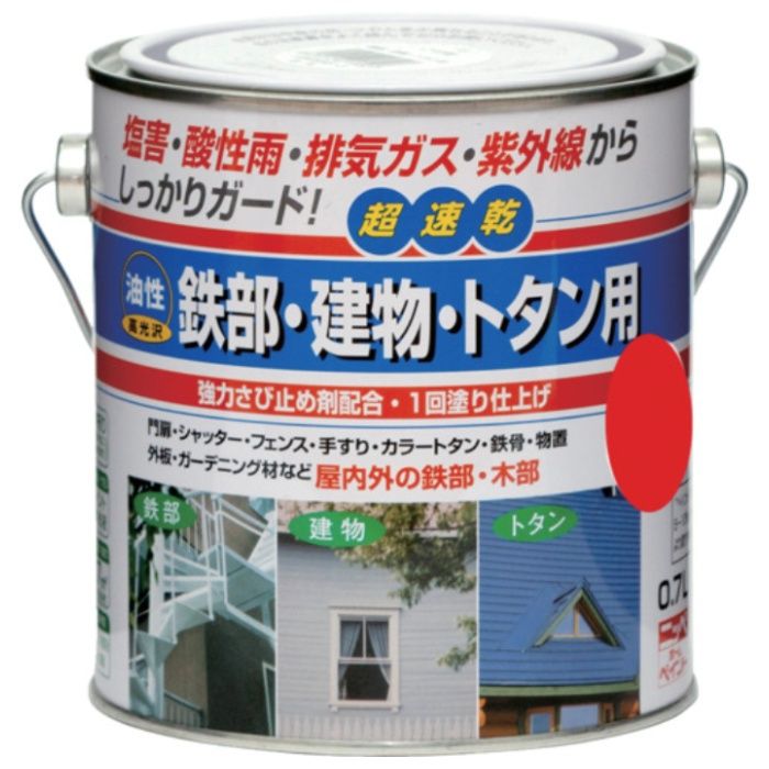 ニッぺ　油性鉄部・建物・トタン用　0.7L　アカ　HUB109-0.7