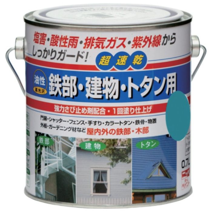 ニッぺ　油性鉄部・建物・トタン用　0.7L　ロイヤルグリーン　HUB123-0.7