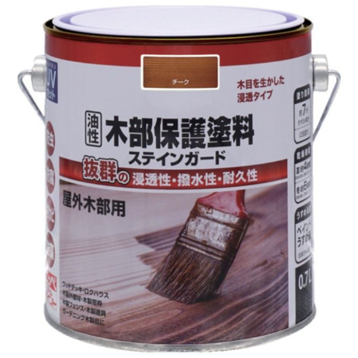 ニッぺ　油性木部保護塗料ステインガード　0.7L　チーク
