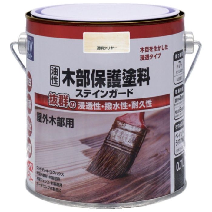 ニッぺ　油性木部保護塗料ステインガード　0.7L　とうめい