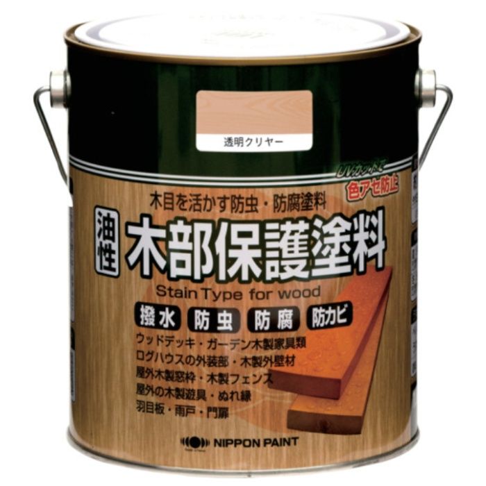 ニッぺ　油性木部保護塗料　1.6L　透明クリアー　HYM010-1.6