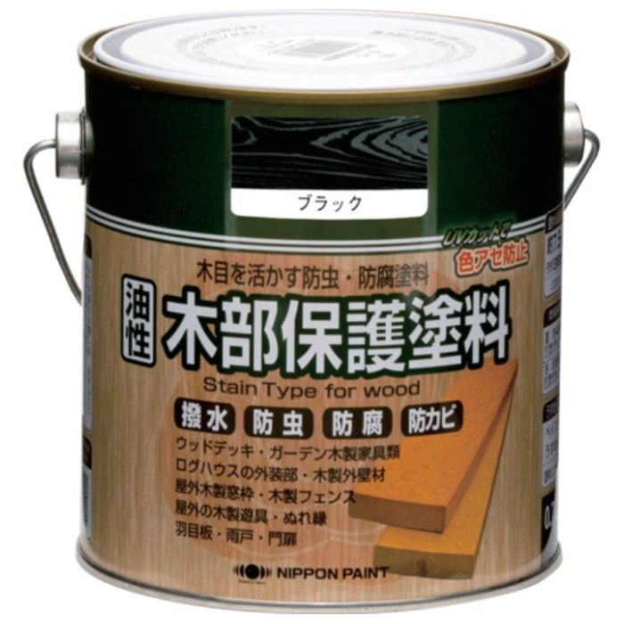 ニッぺ　油性木部保護塗料　0.7L　ブラック　HY009-0.7