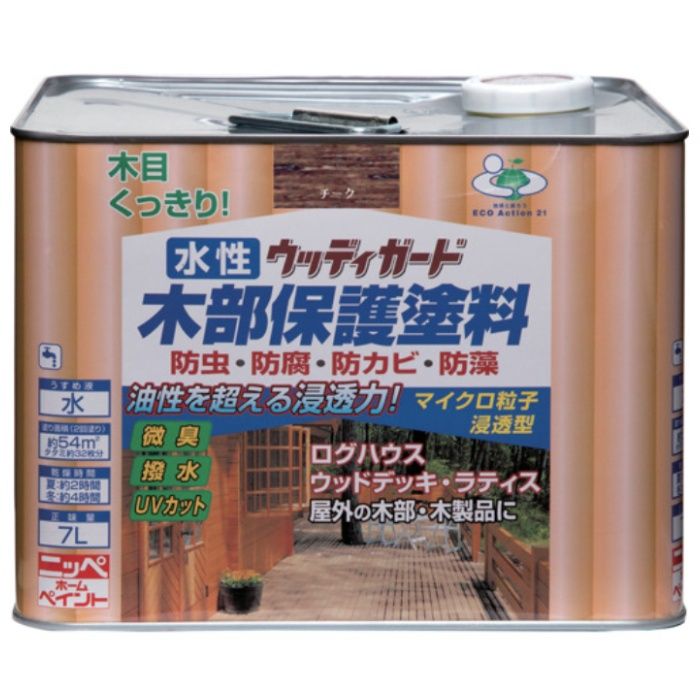 ニッぺ　水性ウッディガード　7L　チーク　HW208-7