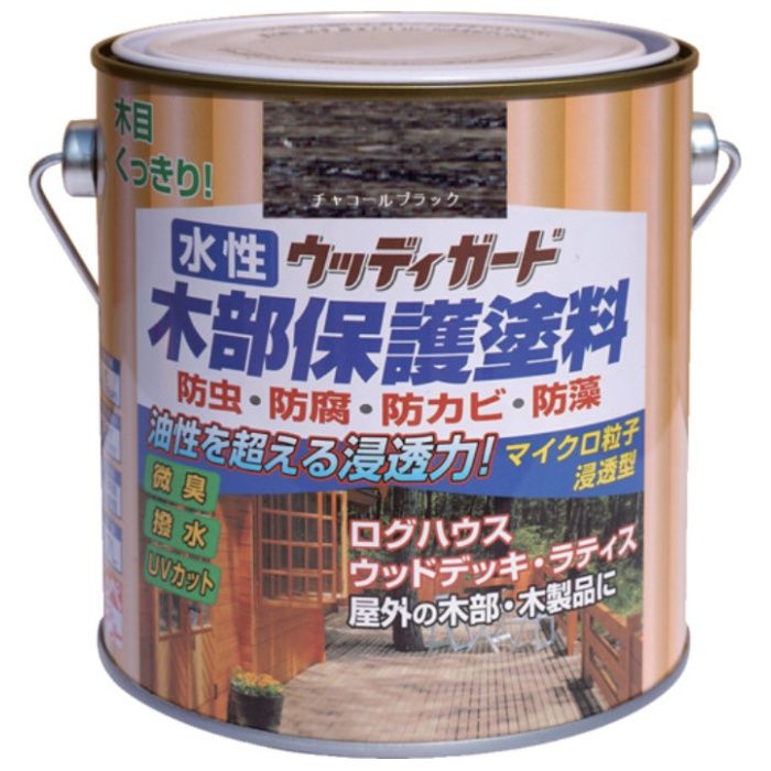 ニッぺ　水性ウッディガード　0.7L　チャコールブラック　HW211-0.7