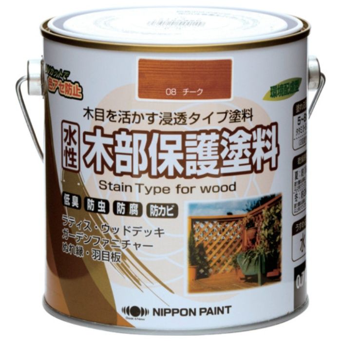 ニッぺ　水性木部保護塗料　0.7L　チーク　HXY008-0.7