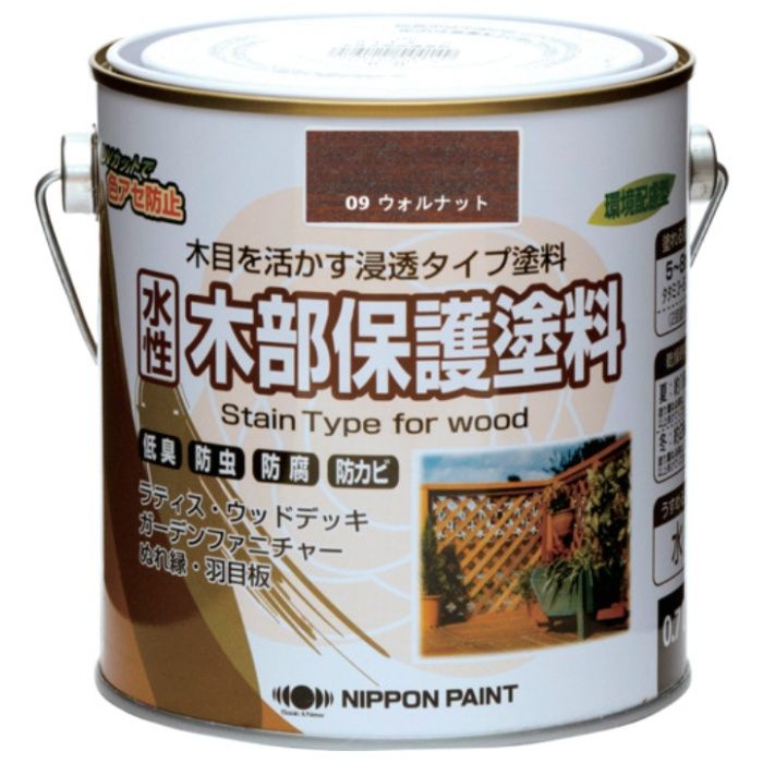 ニッぺ　水性木部保護塗料　0.7L　ウォルナット　HXY009-0.7