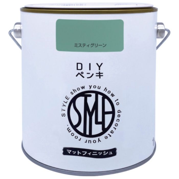 ニッぺ　DIYペンキ　マットフィニッシュ　ミスティグリーン　1kg