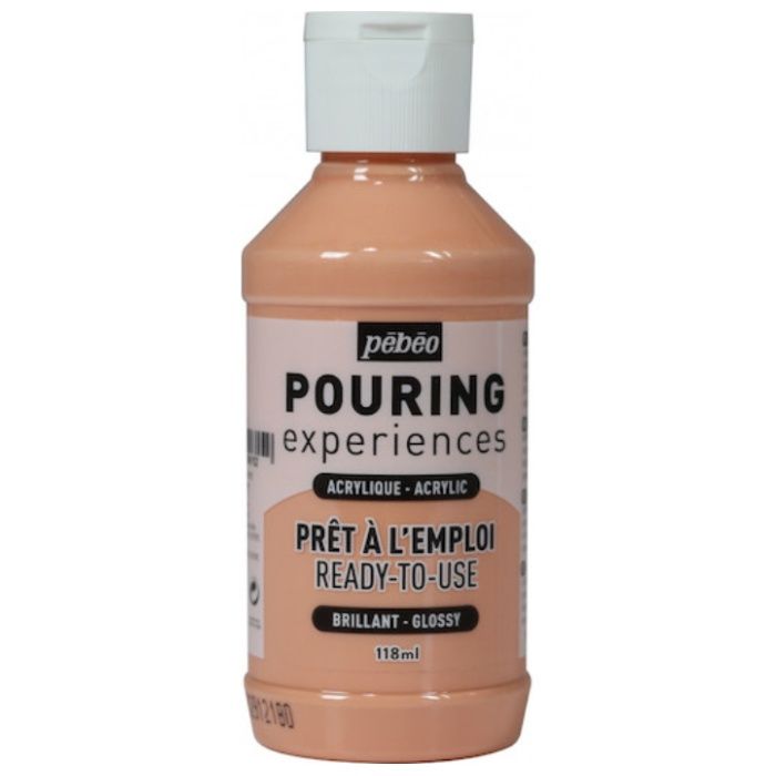 Pebeo　ポーリングメディウム入り　アクリル絵具118ml　15　ポートレートピンク