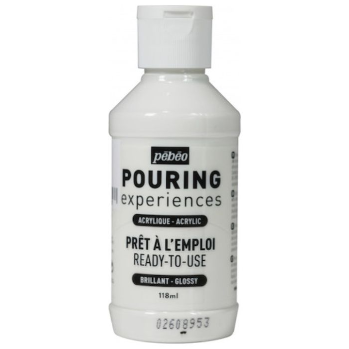 Pebeo　ポーリングメディウム入り　アクリル絵具118ml　23　チタニウムホワイト