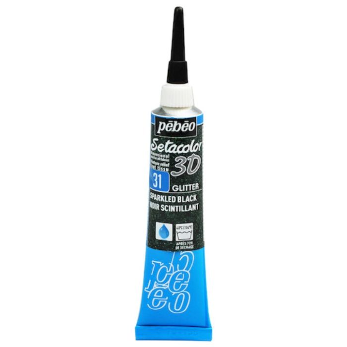 Pebeo　セタカラー3Dグリッター　20ml　NO.31　スパークリングブラック