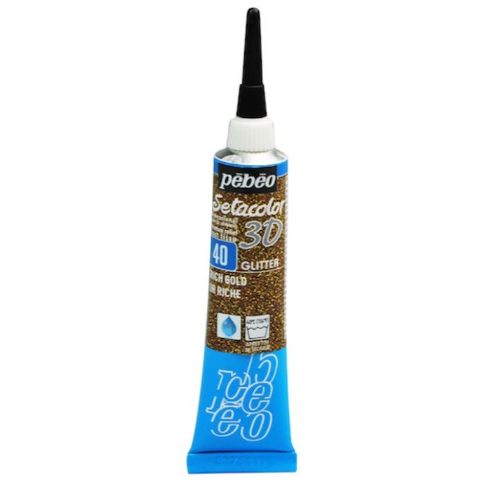 Pebeo　セタカラー3Dグリッター　20ml　NO.40　リッチゴールド