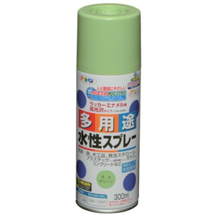 アサヒペン　水性多用途スプレー　300ML　モスグリーン
