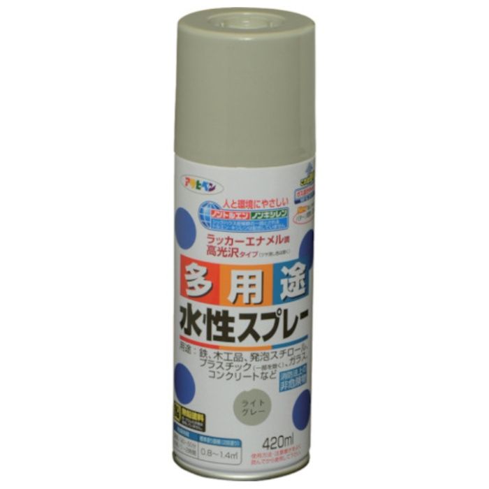 アサヒペン　水性多用途スプレー　420ML　ライトグレー