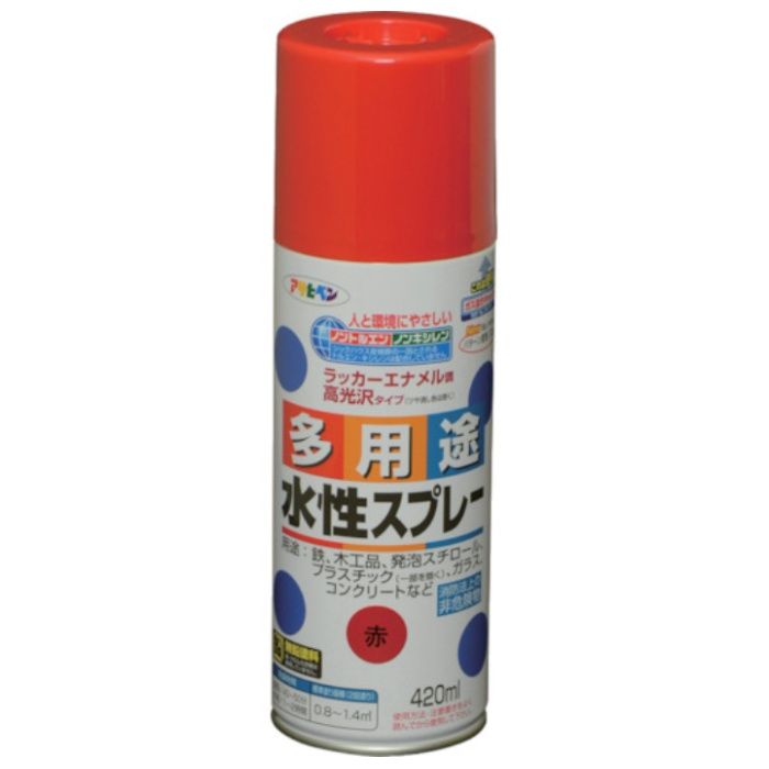 アサヒペン　水性多用途スプレー　420ML　赤