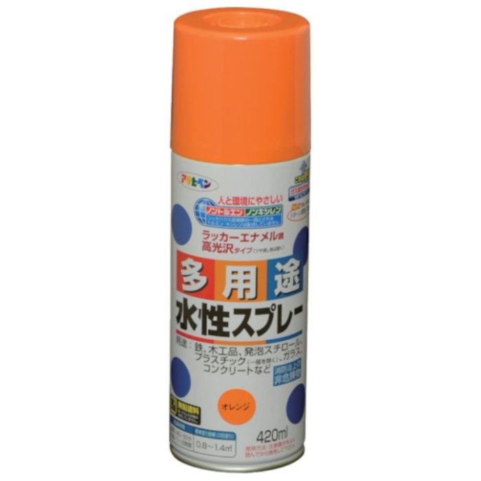 アサヒペン　水性多用途スプレー　420ML　オレンジ