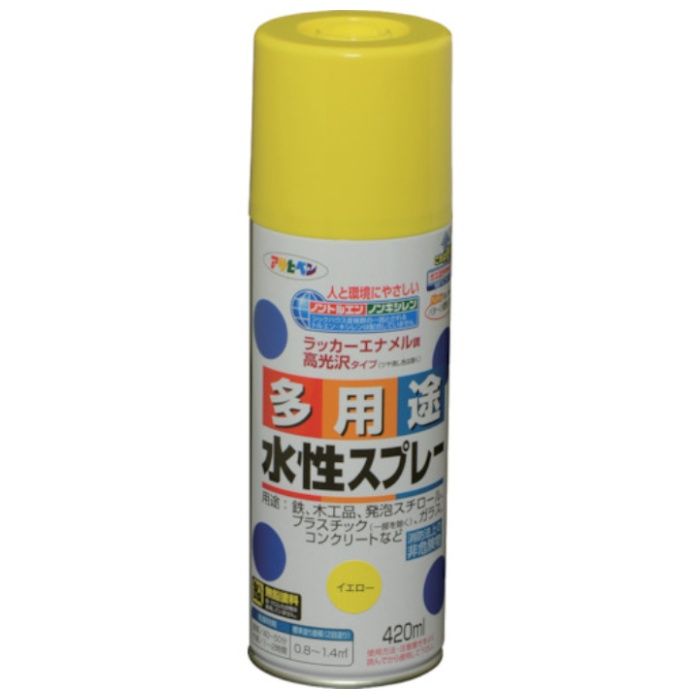 アサヒペン　水性多用途スプレー　420ML　イエロー