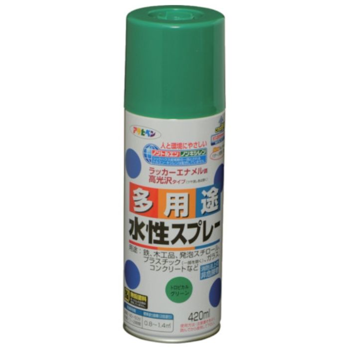 アサヒペン　水性多用途スプレー　420ML　トロピカルグリーン