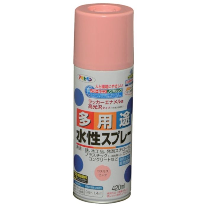 アサヒペン　水性多用途スプレー　420ML　コスモスピンク