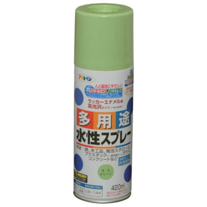 アサヒペン　水性多用途スプレー　420ML　モスグリーン