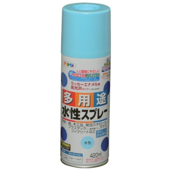 アサヒペン　水性多用途スプレー　420ML　水色