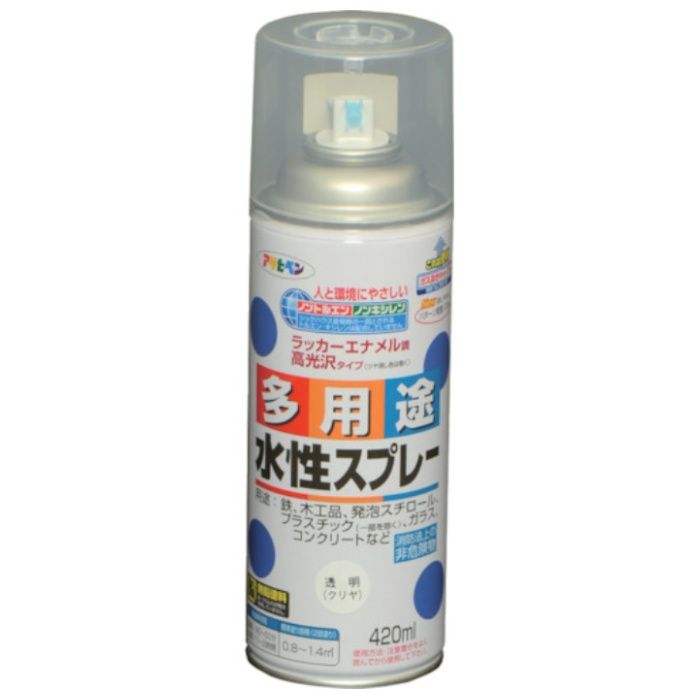 アサヒペン　水性多用途スプレー　420ML　クリヤ