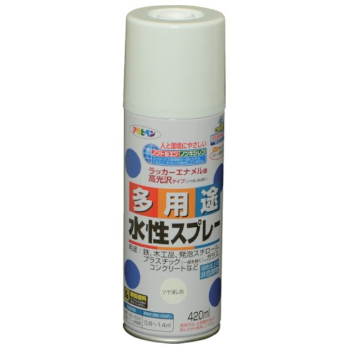 アサヒペン　水性多用途スプレー　420ML　ツヤ消し白