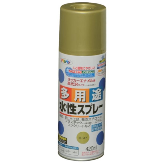 アサヒペン　水性多用途スプレー　420ML　ゴールド