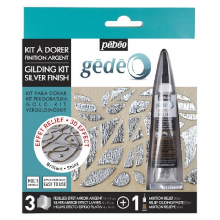 Pebeo　立体的な箔押しができる　ギルディングキット　シルバー