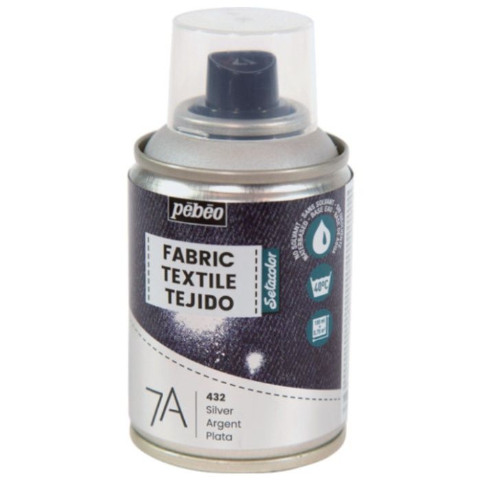 Pebeo　布用水性アクリルスプレー　セタスプレー　100ml　シルバー