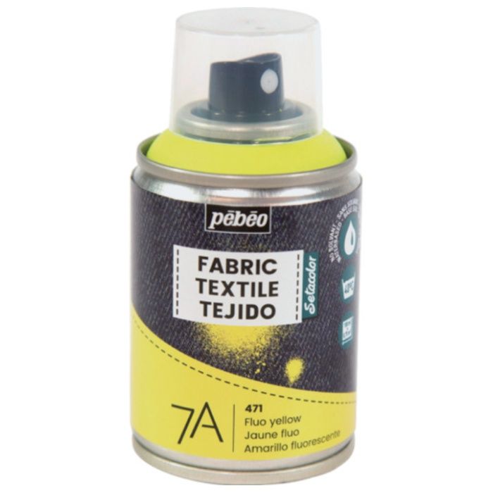 Pebeo　布用水性アクリルスプレー　セタスプレー　100ml　蛍光イエロー