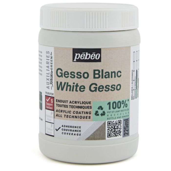 Pebeo　スチューディオ　グリーン　アクリリック　ジェッソ　225ml