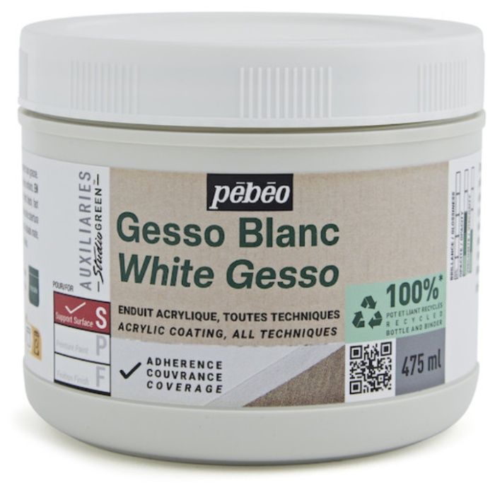 Pebeo　スチューディオ　グリーン　アクリリック　ジェッソ　475ml