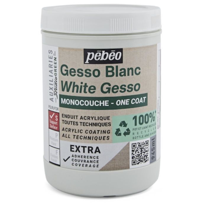 Pebeo　スチューディオ　グリーン　アクリリック　ワンコートジェッソ　945ml