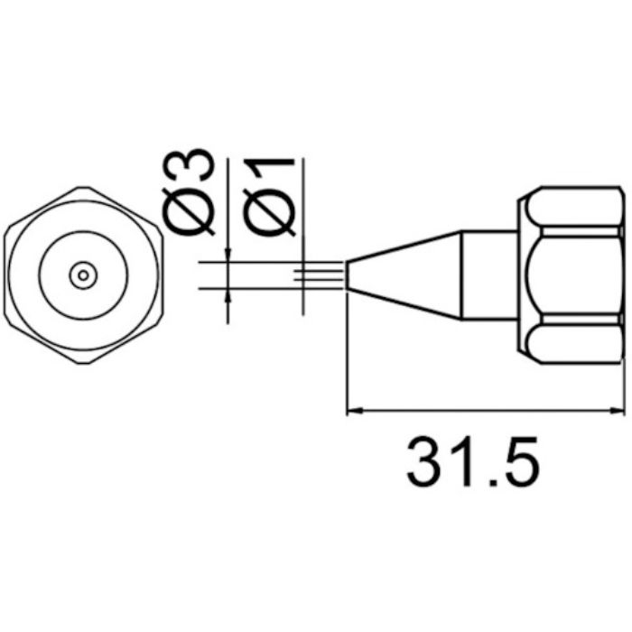 白光 ノズル N-1 袋ナット付(Tcode:8283944)