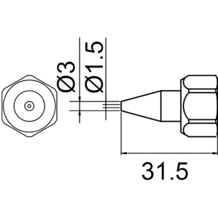 白光 ノズル N-1.5 袋ナット付(Tcode:8283945)