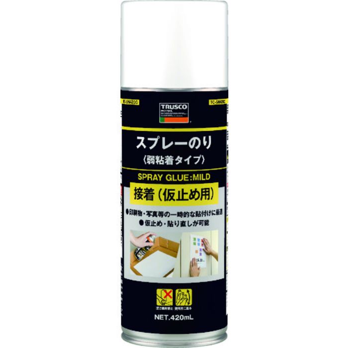 TRUSCO スプレ-のり 弱粘着タイプ 420ml(Tcode:8195314)