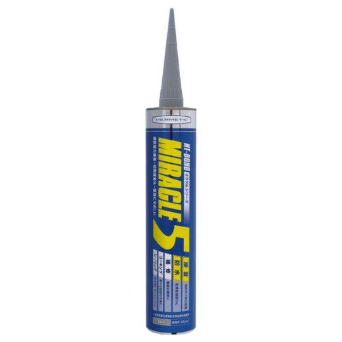 ヘルメチック　多用途弾性防水接着剤　Miracle5　グレー　333ml