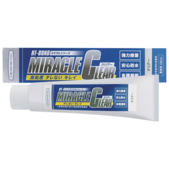 ヘルメチック　多用途弾性防水接着剤　Miracleクリアー　135ml