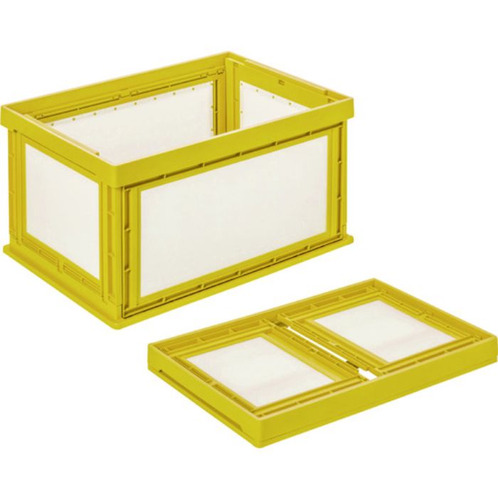 KUNIMORI プラダン折畳みコンテナ パタコン NM-80 イエロー(Tcode:1489738)