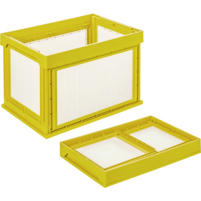 KUNIMORI プラダン折畳みコンテナ パタコン NM-100 イエロー(Tcode:1489742)