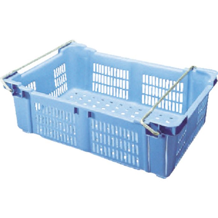 積水 BK型メッシュコンテナ(バスケット型) BK-40H(ハンドル付) 青(Tcode:4983343)