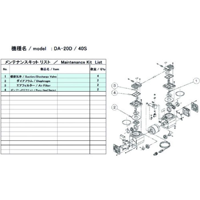 ULVAC 真空ポンプ用メンテナンスキッド DA-20D/40S用(Tcode:1486862)