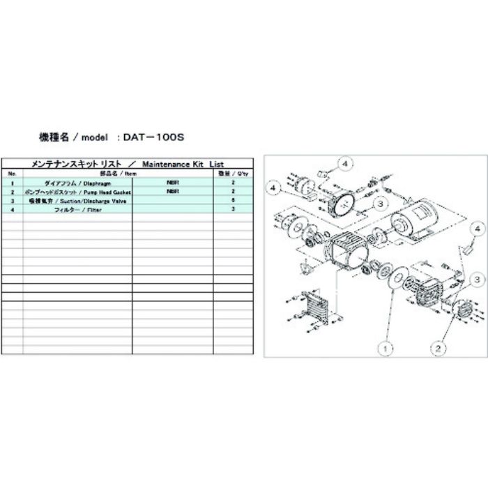 ULVAC 真空ポンプ用メンテナンスキッド DAT-100S用(Tcode:1486876)
