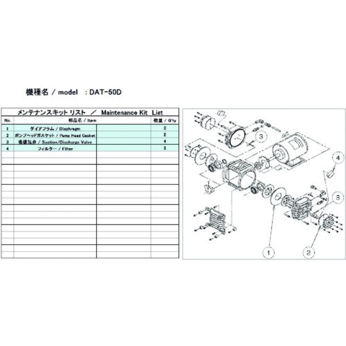 ULVAC 真空ポンプ用メンテナンスキッド DAT-50D用(Tcode:1486875)