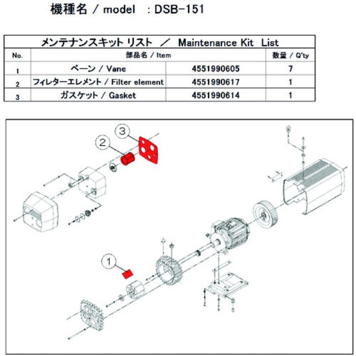 ULVAC 真空ポンプ用メンテナンスキッド DSB-151用(Tcode:1487150)