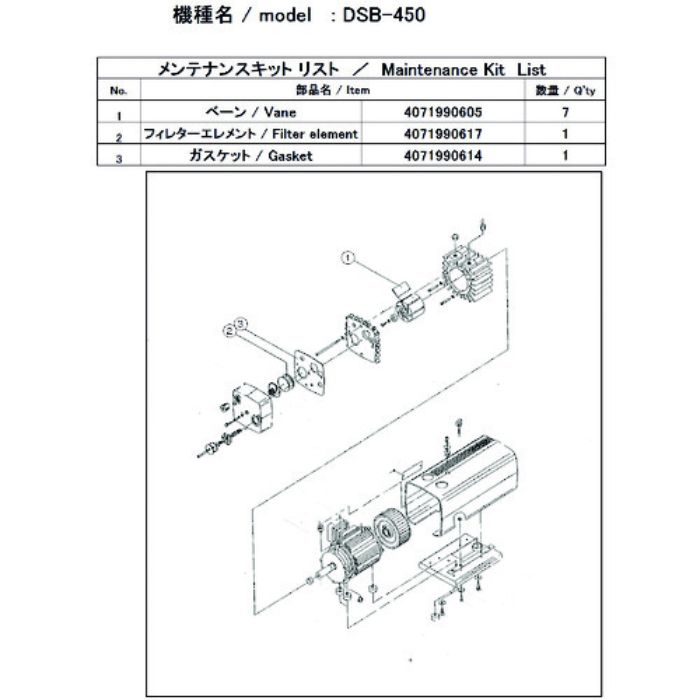 ULVAC 真空ポンプ用メンテナンスキッド DSB-450用(Tcode:1487152)