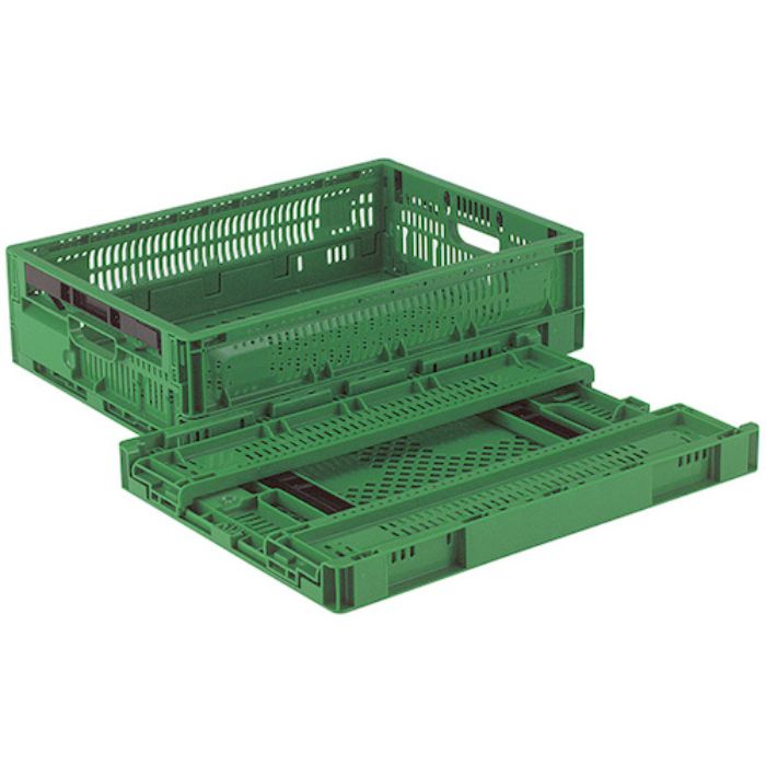 リス 折りたたみコンテナ 515519 RSコンテナーRS-MM17S(薄型折りたたみコンテナーワンタッチ) 緑(Tcode:8362410)